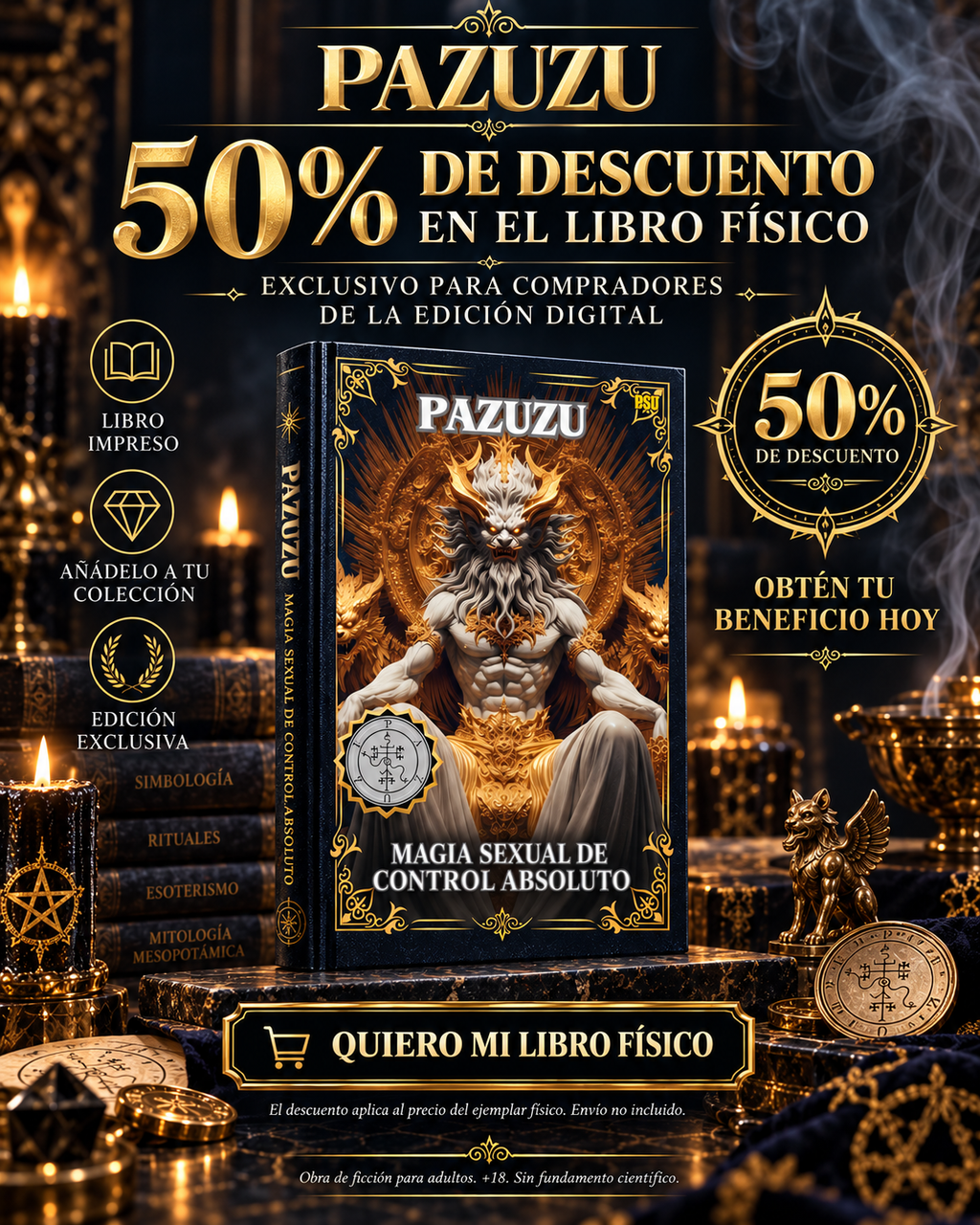 Pazuzu: Magia Sexual de Control Absoluto — Ebook + Audiolibro | Editorial Julio Acuña