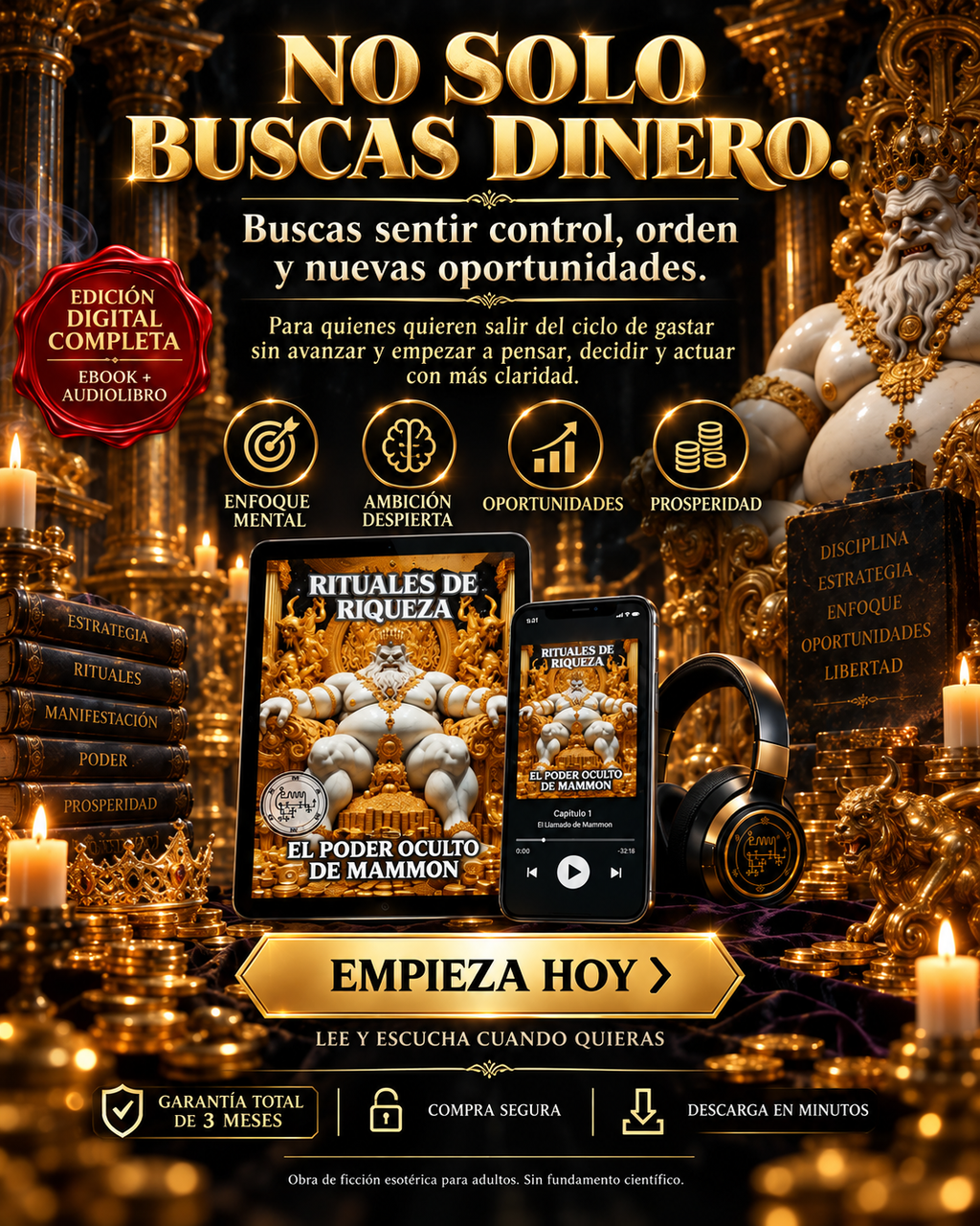 Rituales de Riqueza: El Poder Oculto de Mammon — Edición Digital Completa  Ebook + Audiolibro · Acceso inmediato