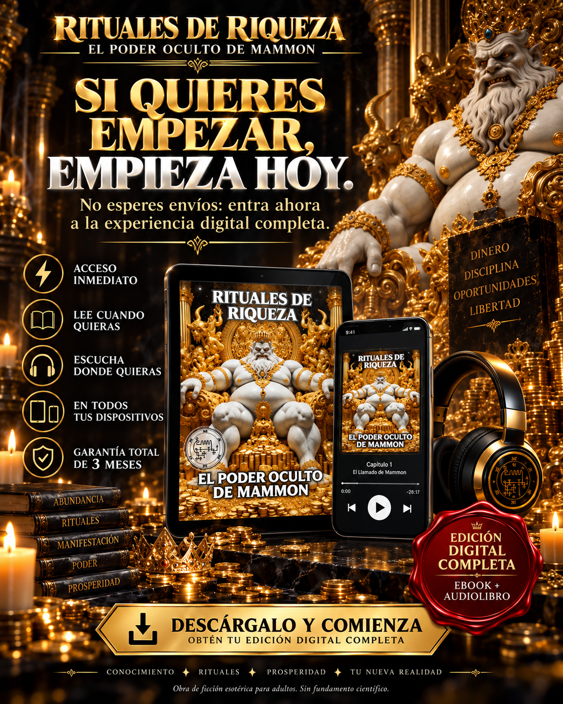 Rituales de Riqueza: El Poder Oculto de Mammon — Edición Digital Completa  Ebook + Audiolibro · Acceso inmediato