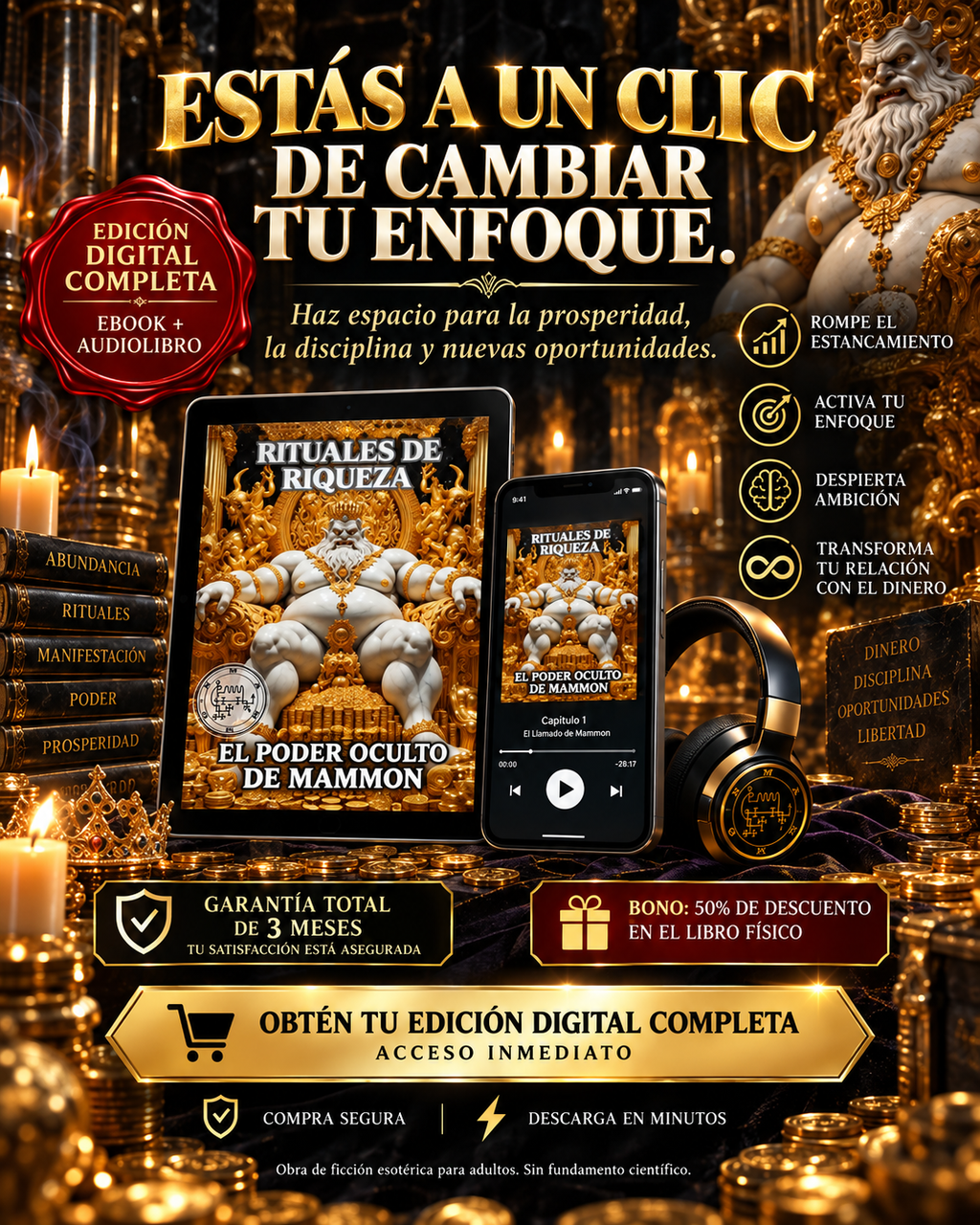 Rituales de Riqueza: El Poder Oculto de Mammon — Edición Digital Completa  Ebook + Audiolibro · Acceso inmediato