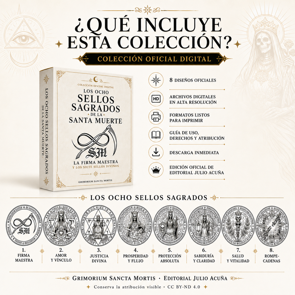 Los 8 Sellos Sagrados de la Santa Muerte — Colección Oficial Digital | Grimorium Sancta Mortis