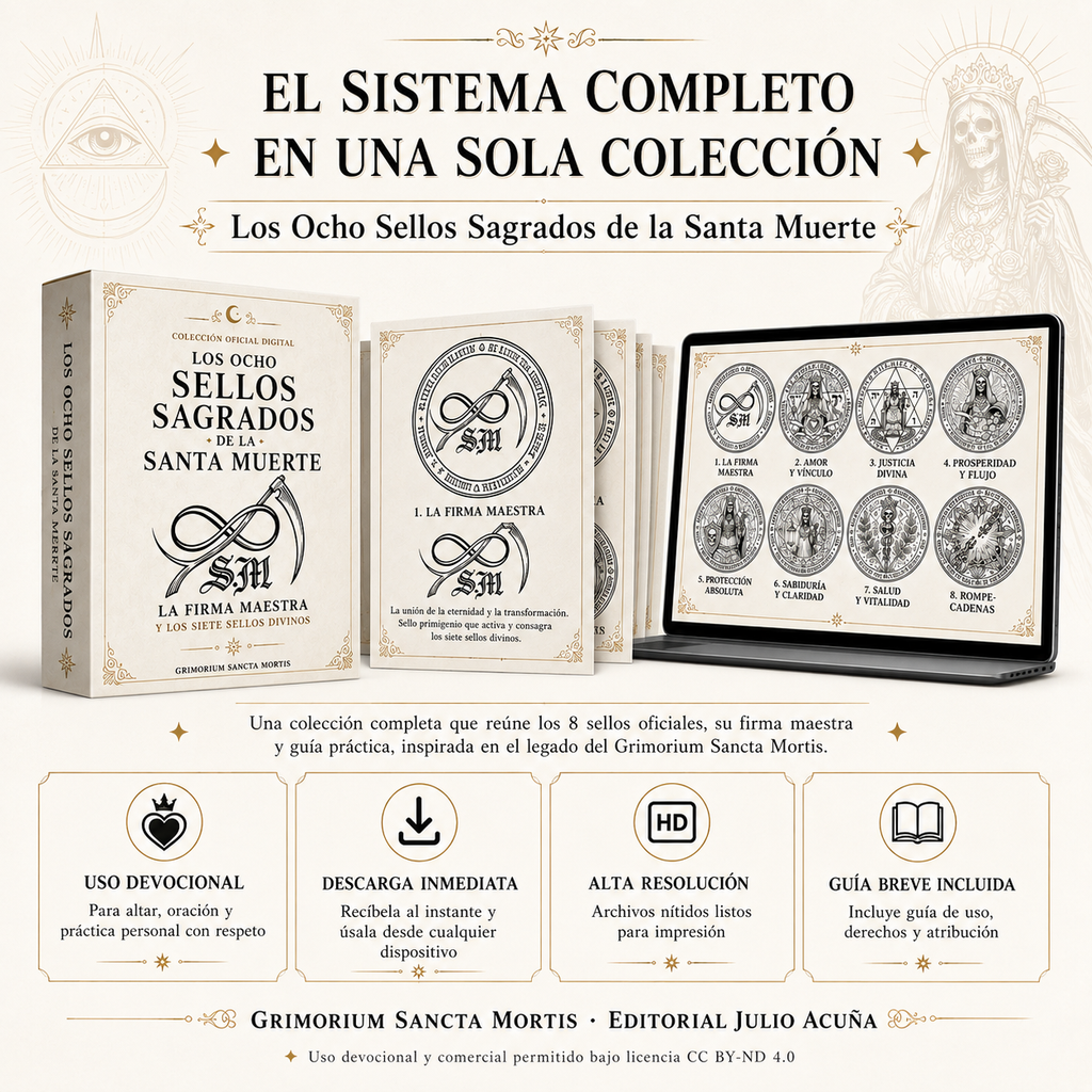 Los 8 Sellos Sagrados de la Santa Muerte — Colección Oficial Digital | Grimorium Sancta Mortis