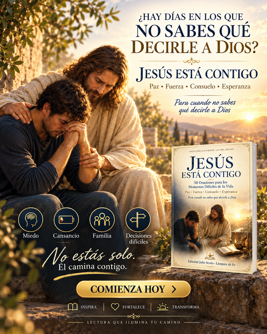 Jesús Está Contigo — 50 Oraciones para los Momentos Difíciles de la Vida:Paz · Fuerza · Consuelo · Esperanza para cuando no sabes qué decirle a Dios