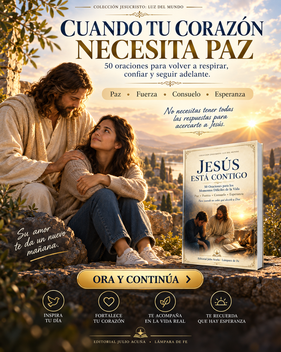 Jesús Está Contigo — 50 Oraciones para los Momentos Difíciles de la Vida:Paz · Fuerza · Consuelo · Esperanza para cuando no sabes qué decirle a Dios