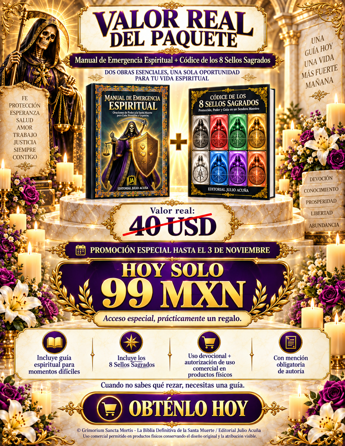 Paquete Espiritual de Emergencia — Manual + Códice de los 8 Sellos Sagrados