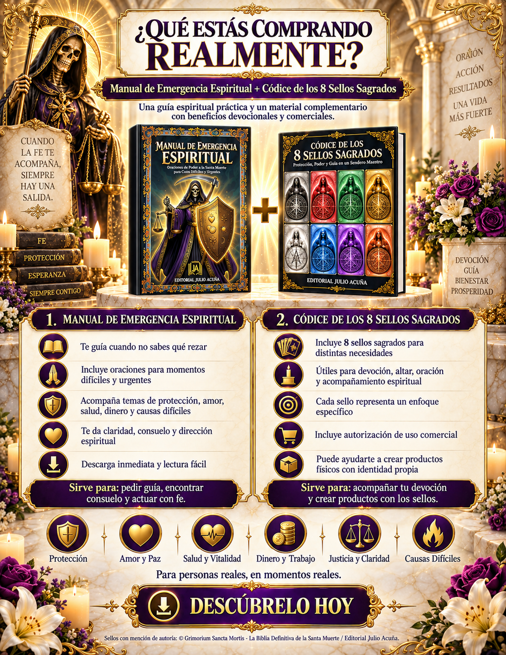 Paquete Espiritual de Emergencia — Manual + Códice de los 8 Sellos Sagrados