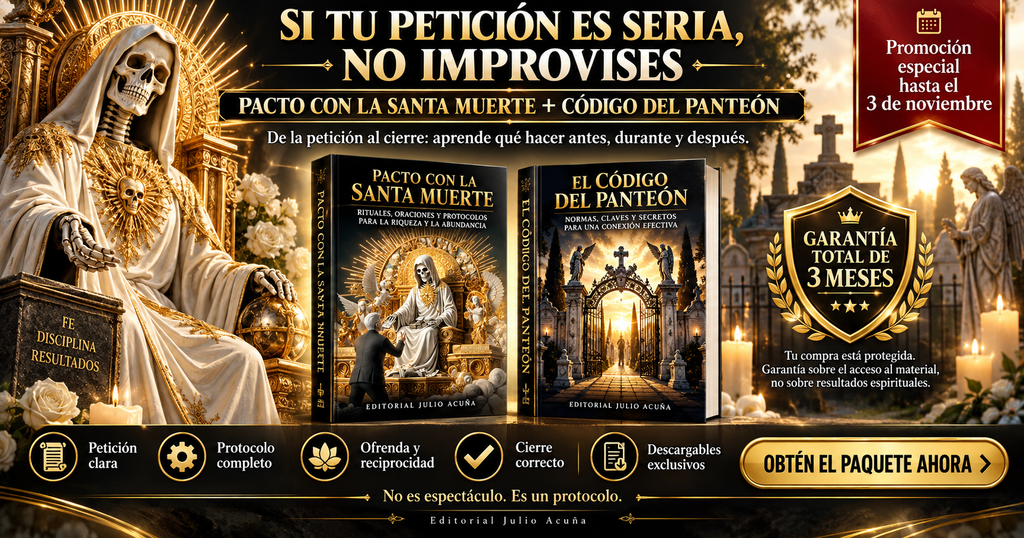 Pacto con la Santa Muerte + Código del Panteón — Guía Completa de Petición, Protocolo y Cierre