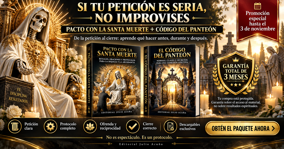 Pacto con la Santa Muerte + Código del Panteón — Guía Completa de Petición, Protocolo y Cierre