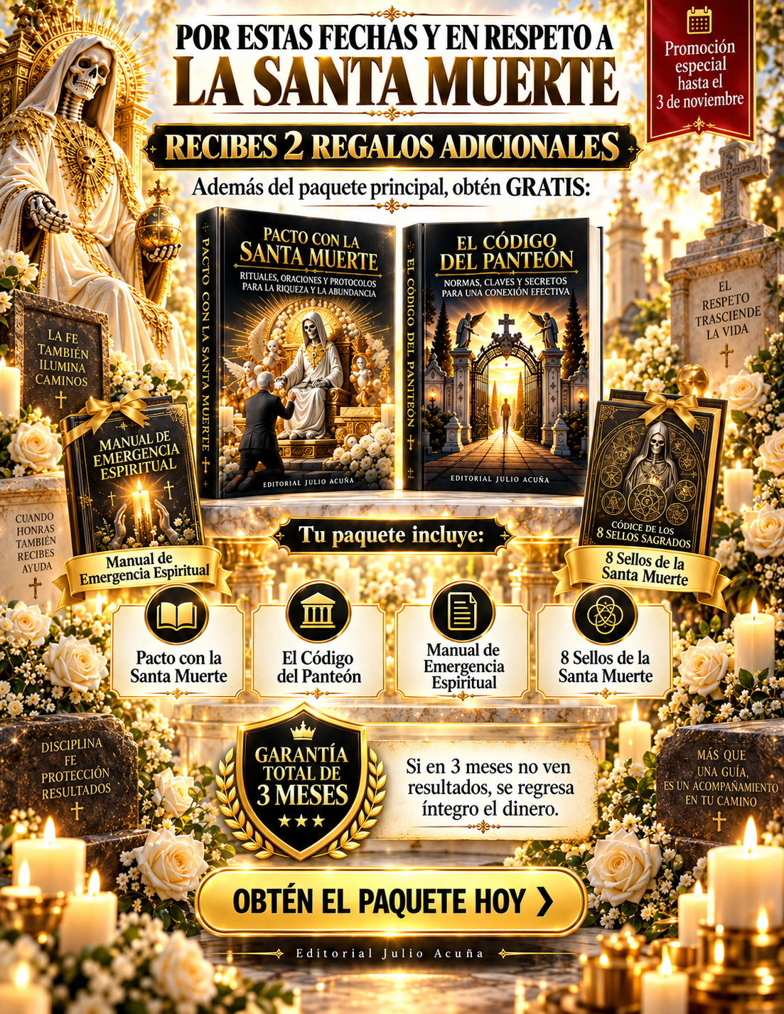 Pacto con la Santa Muerte + Código del Panteón — Guía Completa de Petición, Protocolo y Cierre