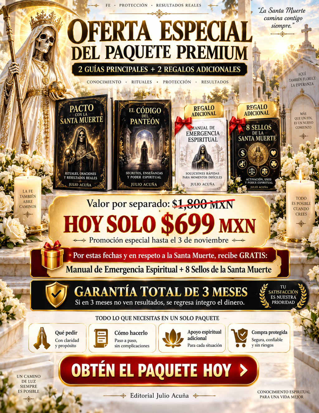 Pacto con la Santa Muerte + Código del Panteón — Guía Completa de Petición, Protocolo y Cierre