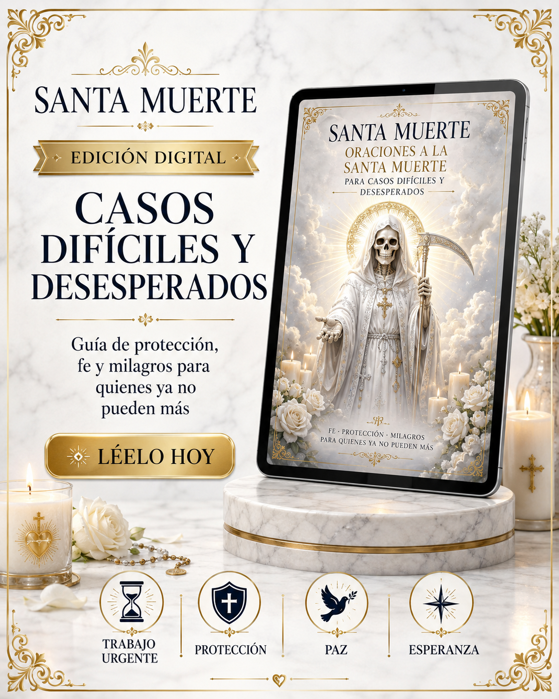“Santa Muerte: Oraciones a la santa muerte para casos difíciles y desesperados”: Guía de Protección, Fe y Milagros para quienes ya no puede más