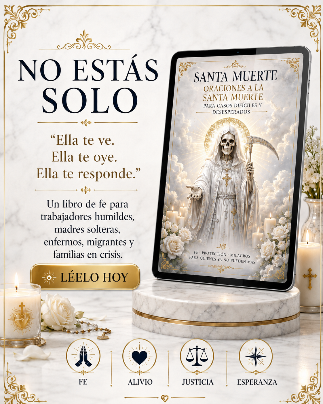 “Santa Muerte: Oraciones a la santa muerte para casos difíciles y desesperados”: Guía de Protección, Fe y Milagros para quienes ya no puede más