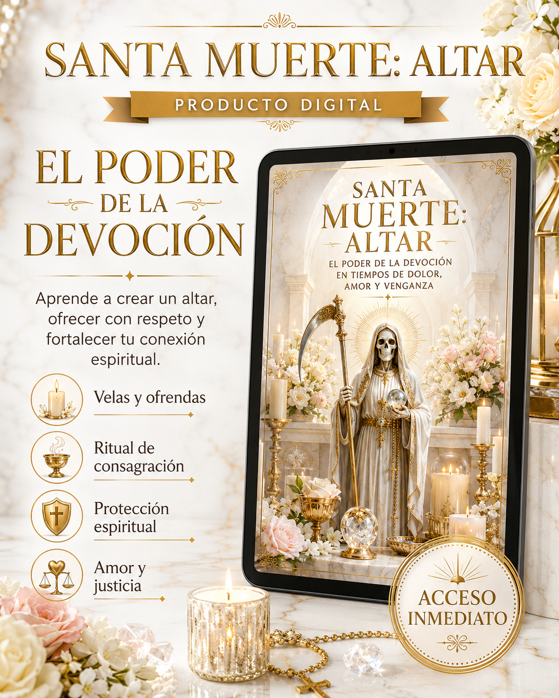 Santa Muerte: Altar: El Poder de la devoción en tiempos de dolor, amor y venganza oraciones, rituales y secretos del culto más poderoso