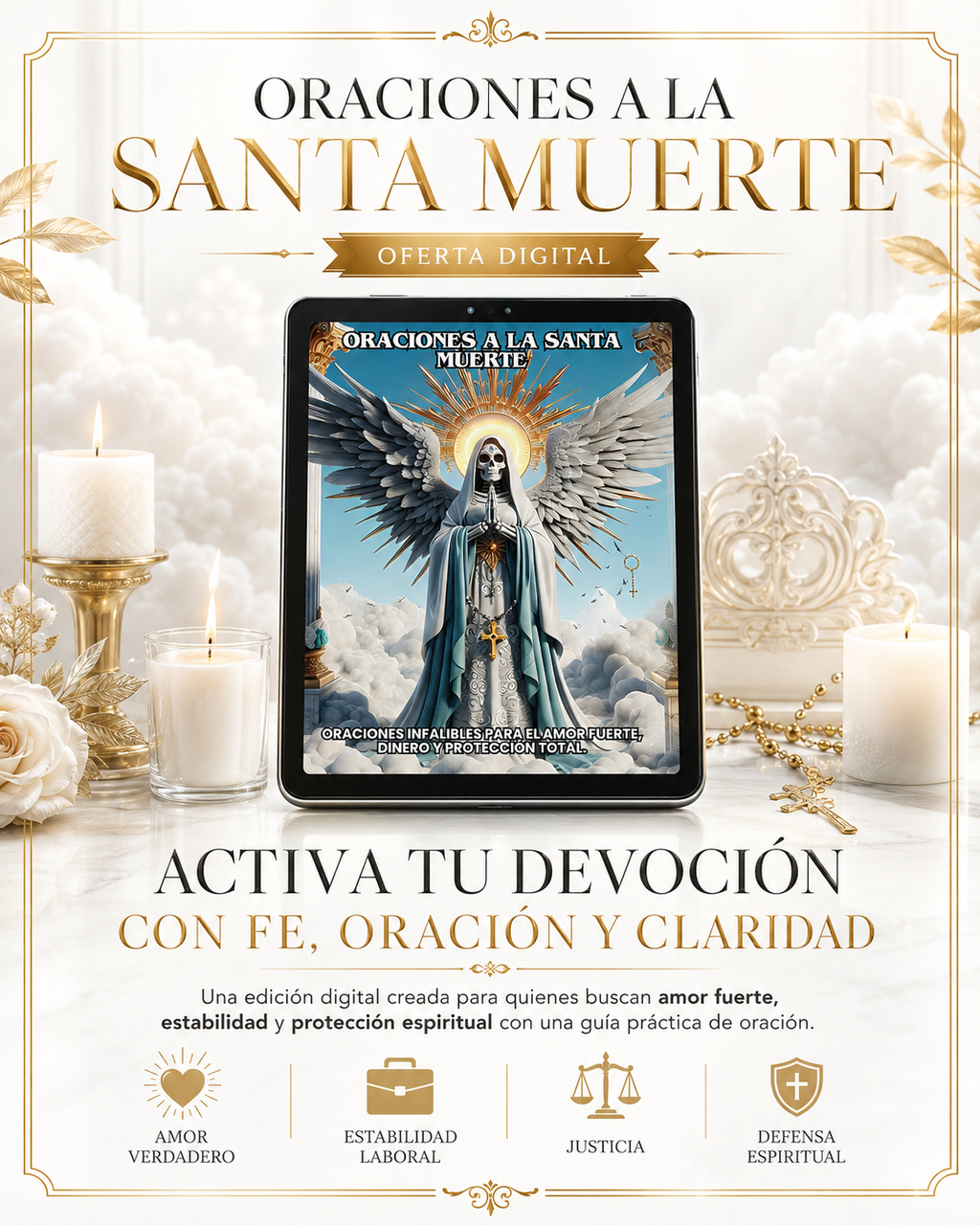 Oraciones a la Santa Muerte: Oraciones Infalibles para el Amor Fuerte, Dinero y Protección Total.