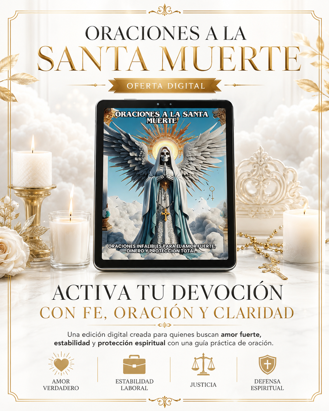 Oraciones a la Santa Muerte: Oraciones Infalibles para el Amor Fuerte, Dinero y Protección Total.