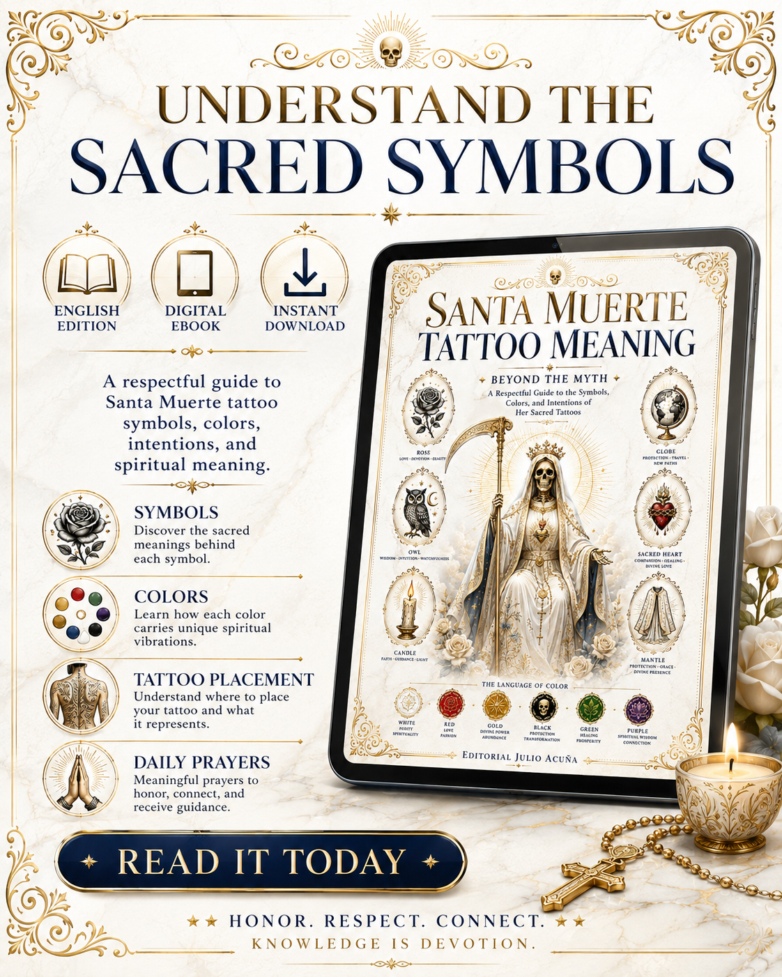 Santa muerte tattoo meaning: Beyond the Myth: A Respectful Guide to the Symbols, Colors, and Intentions of Her Sacred Tattoos
