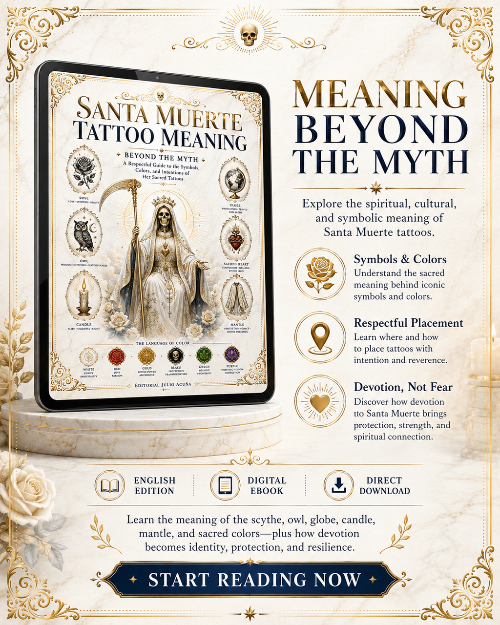 Santa muerte tattoo meaning: Beyond the Myth: A Respectful Guide to the Symbols, Colors, and Intentions of Her Sacred Tattoos