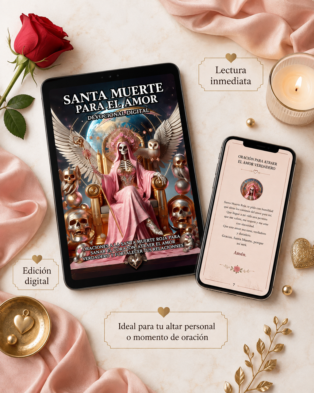 Santa Muerte para el Amor: Oraciones a la Santa Muerte Roja para sanar el corazón, atraer el amor verdadero y fortalecer tus relaciones