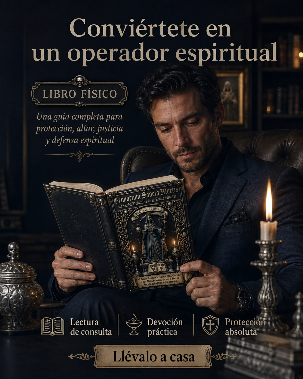 GRIMORIUM SANCTA MORTIS:La Biblia Definitiva de la Santa Muerte: El Tratado Completo de Alianza, Altar, Oraciones y Alta Magia Defensiva. Incluye el Sistema Revelado de los Ocho Sellos Sagrados.